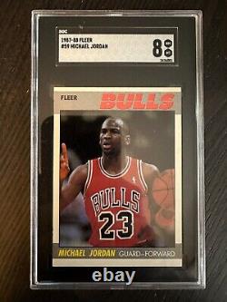 1987-88 Fleer MICHAEL JORDAN #59 SGC 8 NM-MT Bulls