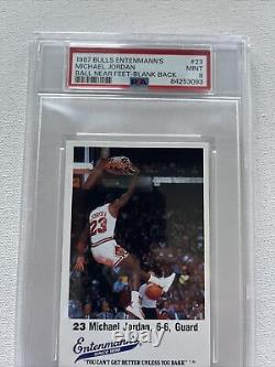 1987 Bulls Entenmann's #23 Michael Jordan Hof Blank Back Psa 9 Mint Card