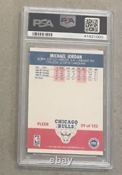 1987 Fleer Basketball #59 Michael Jordan Chicago Bulls HOF PSA 8 New Label