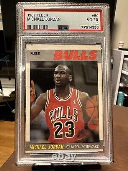1987 Fleer Basketball Card #59 Michael Jordan PSA 4 Bulls #23