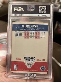 1987 Fleer Basketball Michael Jordan #59? 2nd Year Card? NM PSA Authentic