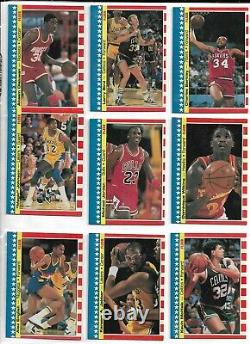 1987 Fleer Basketball Sticker Complete Set with MICHAEL JORDAN #2 RARE VHTF #1-11