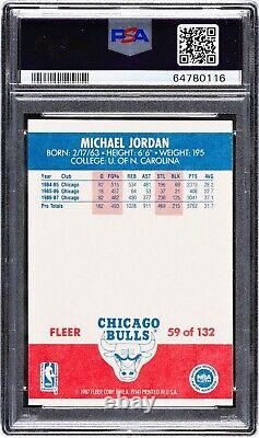 1987 Fleer Michael Jordan #59, PSA NM 7 Auto 8, Bulls Early Career MJ Signature
