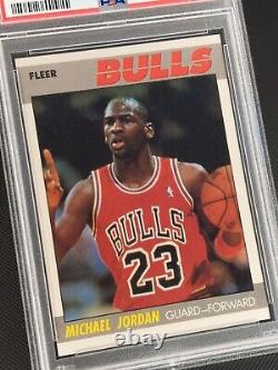1987 Fleer NBA Basketball #59 2nd Year Michael Jordan HOF Chicago Bulls PSA 7 NM