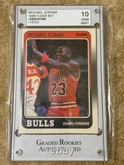 1988-89 Fleer Michael Jordan #17 Gem Mint 10 GRA Graded Bulls HOF 118783