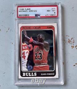 1988-89 Fleer Michael Jordan Card # 17 Graded PSA 8 NM/MT GOAT MVP HOF Bulls