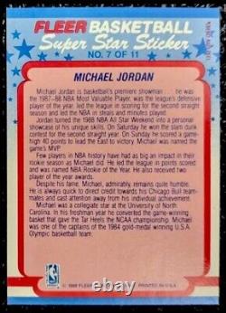 1988-89 Fleer Michael Jordan SUPER STAR STICKER #7 Chicago Bulls