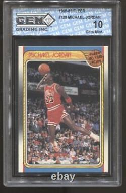 1988-89 Michael Jordan Fleer #120 All-Star Gem Elite 10 Chicago Bulls MVP HOF