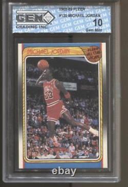 1988-89 Michael Jordan Fleer #120 All-Star Gem Mint 10 Chicago Bulls MVP HOF
