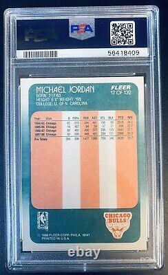 1988 Fleer #17 Michael Jordan Bulls Gem Mint Psa 10