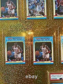 1988 Fleer Basketball Sticker Mint Set plus 5 Jordan's in NM-Mint. PSA Rare