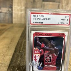 1988 Fleer Michael Jordan #17 Bulls Psa 9