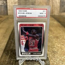 1988 Fleer Michael Jordan #17 Bulls Psa 9