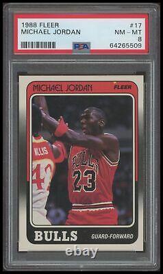 1988 Fleer Michael Jordan PSA 8 NMMT #17 NBA Basketball Card