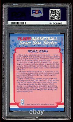 1988 Fleer Sticker #7 Michael Jordan PSA 8