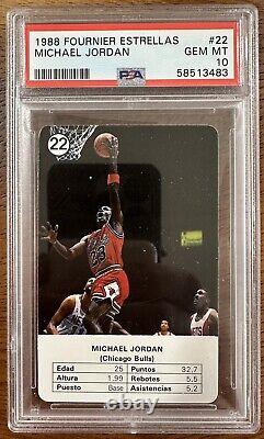1988 Fournier Estrellas #22 Michael Jordan Chicago Bulls HOF PSA 10 GEM MT
