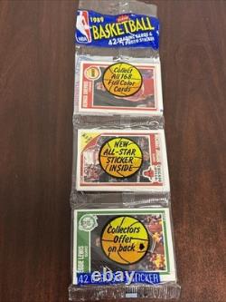 1989-90 Fleer Basketball RACK Pack Michael Jordan Front Magic Johnson Sticker