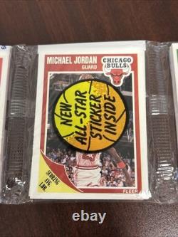 1989-90 Fleer Basketball RACK Pack Michael Jordan Front Magic Johnson Sticker