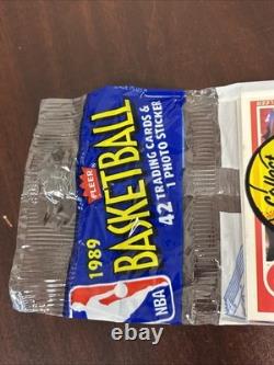 1989-90 Fleer Basketball RACK Pack Michael Jordan Front Magic Johnson Sticker