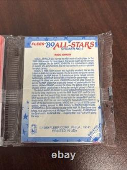 1989-90 Fleer Basketball RACK Pack Michael Jordan Front Magic Johnson Sticker