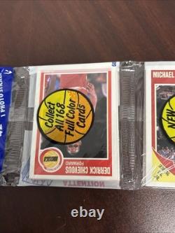 1989 Fleer Basketball Rack Pack Michael Jordan Showing Top Isiah Thomas Sticker