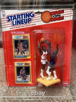 1989 Starting Lineup One On One Michael Jordan Isiah Thomas Figure With Acrylic