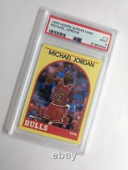 1990 90 Hoops Superstars Michael Jordan #12, Rare Yellow Border, Graded PSA 9