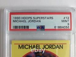 1990 90 Hoops Superstars Michael Jordan #12, Rare Yellow Border, Graded PSA 9