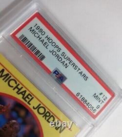 1990 90 Hoops Superstars Michael Jordan #12, Rare Yellow Border, Graded PSA 9