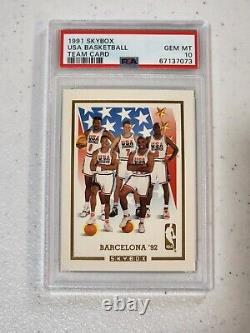 1991-92 Skybox USA Basketball Team Card PSA 10 Michael Jordan Bird Magic Rare