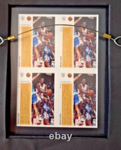 1991 Framed Michael Jordan Upper Deck Hologram Uncut Sheet 4 cards AW1