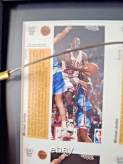 1991 Framed Michael Jordan Upper Deck Hologram Uncut Sheet 4 cards AW1