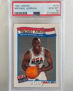 1991 Hoops MICHAEL JORDAN'1992 USA Olympics' #579 PSA 10 GEM MINT. Chicago Bulls