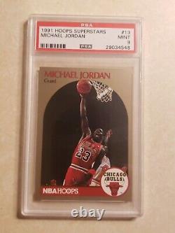 1991 Hoops Superstars #13 MICHAEL JORDAN Chicago Bulls HOF PSA 9 MINT RARE