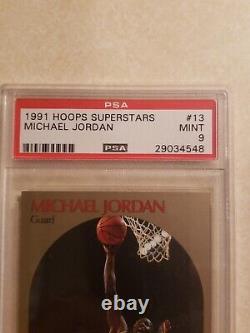 1991 Hoops Superstars #13 MICHAEL JORDAN Chicago Bulls HOF PSA 9 MINT RARE