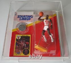 1991 Kenner Starting Lineup Michael Jordan Figurine Sealed Figure Coin & Card