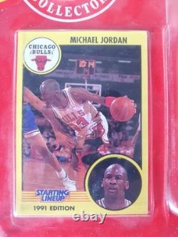 1991 Kenner Starting Lineup Michael Jordan Figurine Sealed Figure Coin & Card