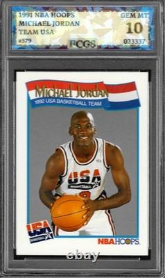 1991 NBA Hoops Michael Jordan USA #579 Graded FCGS 10 GEM MINT