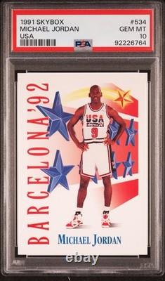 1991 Skybox Michael Jordan #534 PSA 10 1992 Dream Team USA Olympics Barcelona