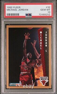 1992-93 Fleer #32 Michael Jordan PSA 10 Gem Mint Chicago Bulls