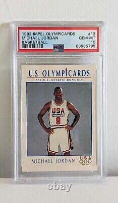 1992 IMPEL OLYMPIC CARD BASKETBALL #12 MICHAEL JORDAN PSA 10 GEM MT. Goat