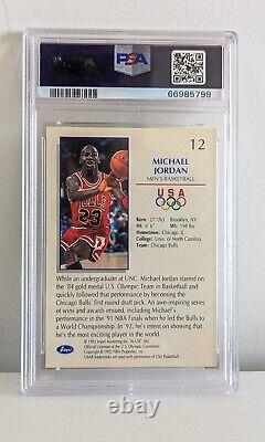 1992 IMPEL OLYMPIC CARD BASKETBALL #12 MICHAEL JORDAN PSA 10 GEM MT. Goat