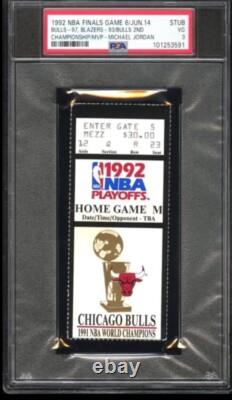 1992 NBA Finals Game 6 Ticket Stub Bulls Vs Blazers Michael Jordan PSA 3