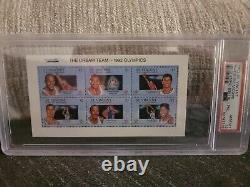 1992 St Vincent Dream Team Olympic Basketball Michael Jordan Stamp PSA BARCELONA