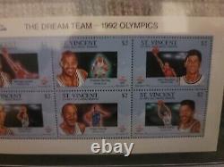 1992 St Vincent Dream Team Olympic Basketball Michael Jordan Stamp PSA BARCELONA