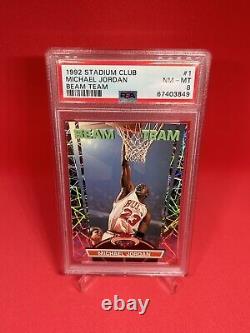 1992 Stadium Club Beam Team #1 Michael Jordan Hof Psa 8 Nm-mt
