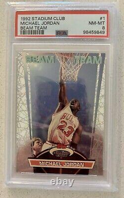 1992 Topps Stadium Club Beam Team Members Only #1 Michael Jordan PSA 8