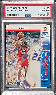 1993 Upper Deck Michael Jordan PSA 10 Chicago Bulls #198 NBA Finals Game 1