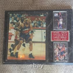 1994 Basketball Plaque Display Michael Jordan Bulls & Charles Barkley Suns