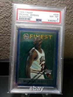 1995-96 Finest Refractors #229 Michael Jordan with coating graded PSA 8